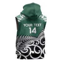 New Zealand South Africa Rugby Custom Sleeveless Hoodie Springboks Kente All Black Maori Together LT14 - Polynesian Pride