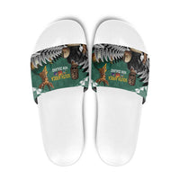 New Zealand South Africa Rugby Slide Sandals Springboks Kente All Black Maori Together LT14 Green - Polynesian Pride