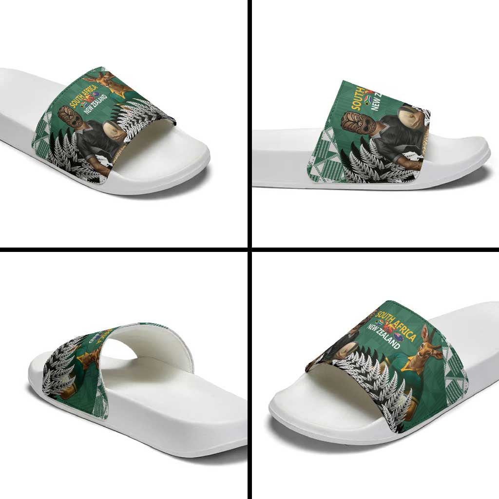 New Zealand South Africa Rugby Slide Sandals Springboks Kente All Black Maori Together LT14 - Polynesian Pride