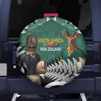 New Zealand South Africa Rugby Spare Tire Cover Springboks Kente All Black Maori Together LT14 No hole Green - Polynesian Pride