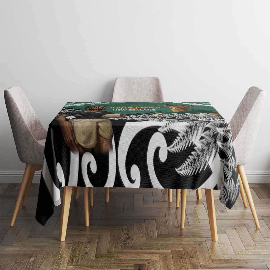 New Zealand South Africa Rugby Tablecloth Springboks Kente All Black Maori Together LT14 - Polynesian Pride