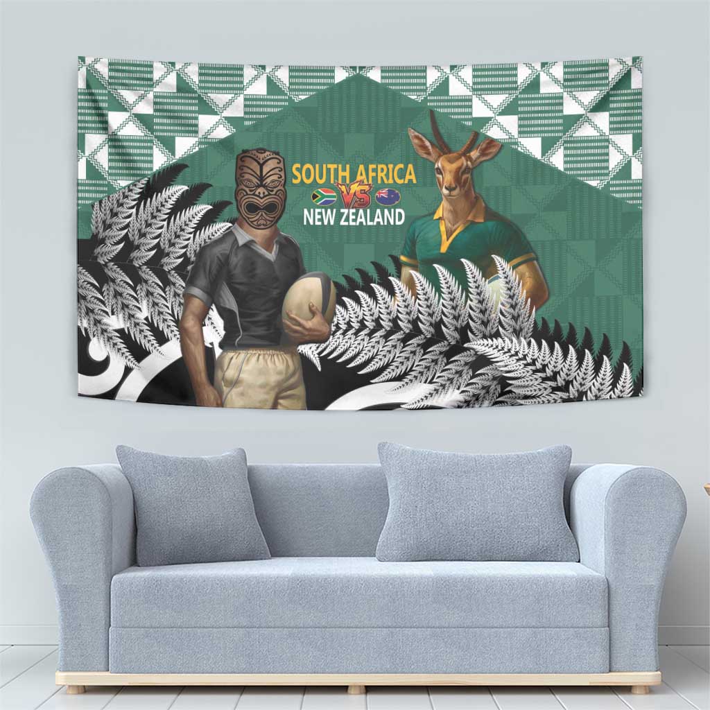 New Zealand South Africa Rugby Tapestry Springboks Kente All Black Maori Together LT14 - Polynesian Pride