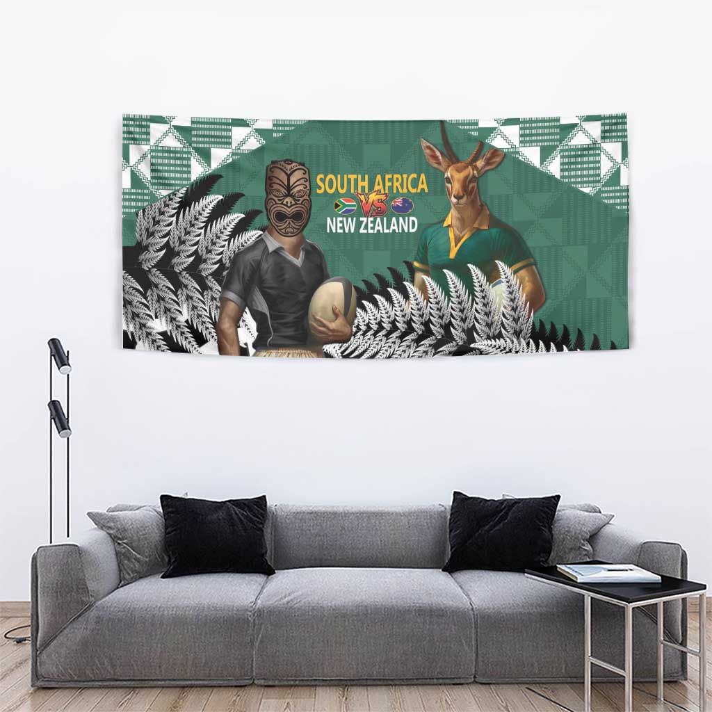 New Zealand South Africa Rugby Tapestry Springboks Kente All Black Maori Together LT14 - Polynesian Pride