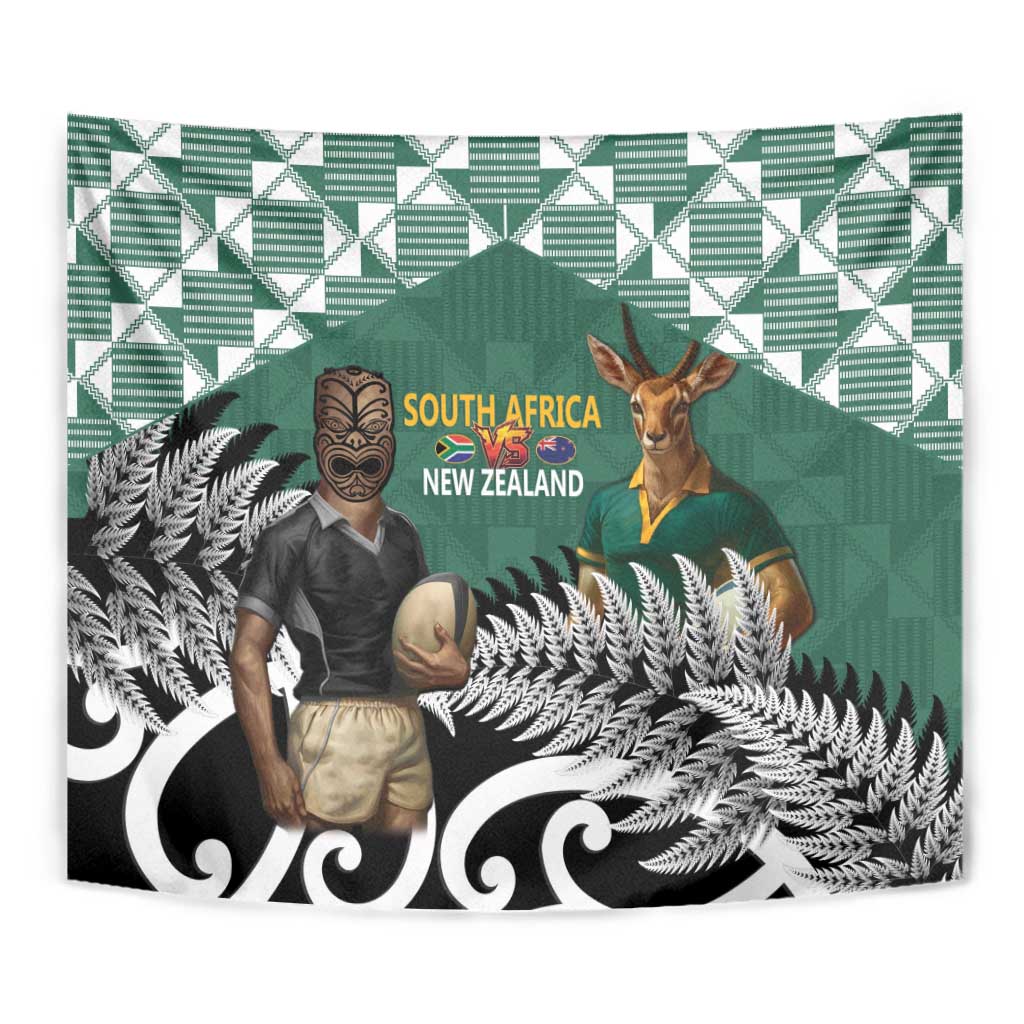 New Zealand South Africa Rugby Tapestry Springboks Kente All Black Maori Together LT14 - Polynesian Pride