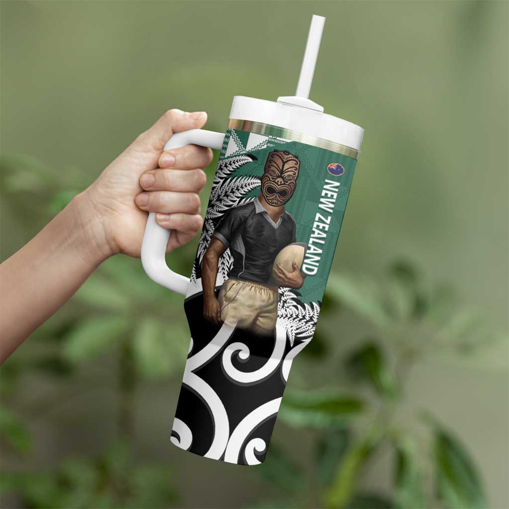 New Zealand South Africa Rugby Tumbler With Handle Springboks Kente All Black Maori Together LT14 - Polynesian Pride