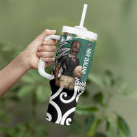 New Zealand South Africa Rugby Tumbler With Handle Springboks Kente All Black Maori Together LT14 - Polynesian Pride
