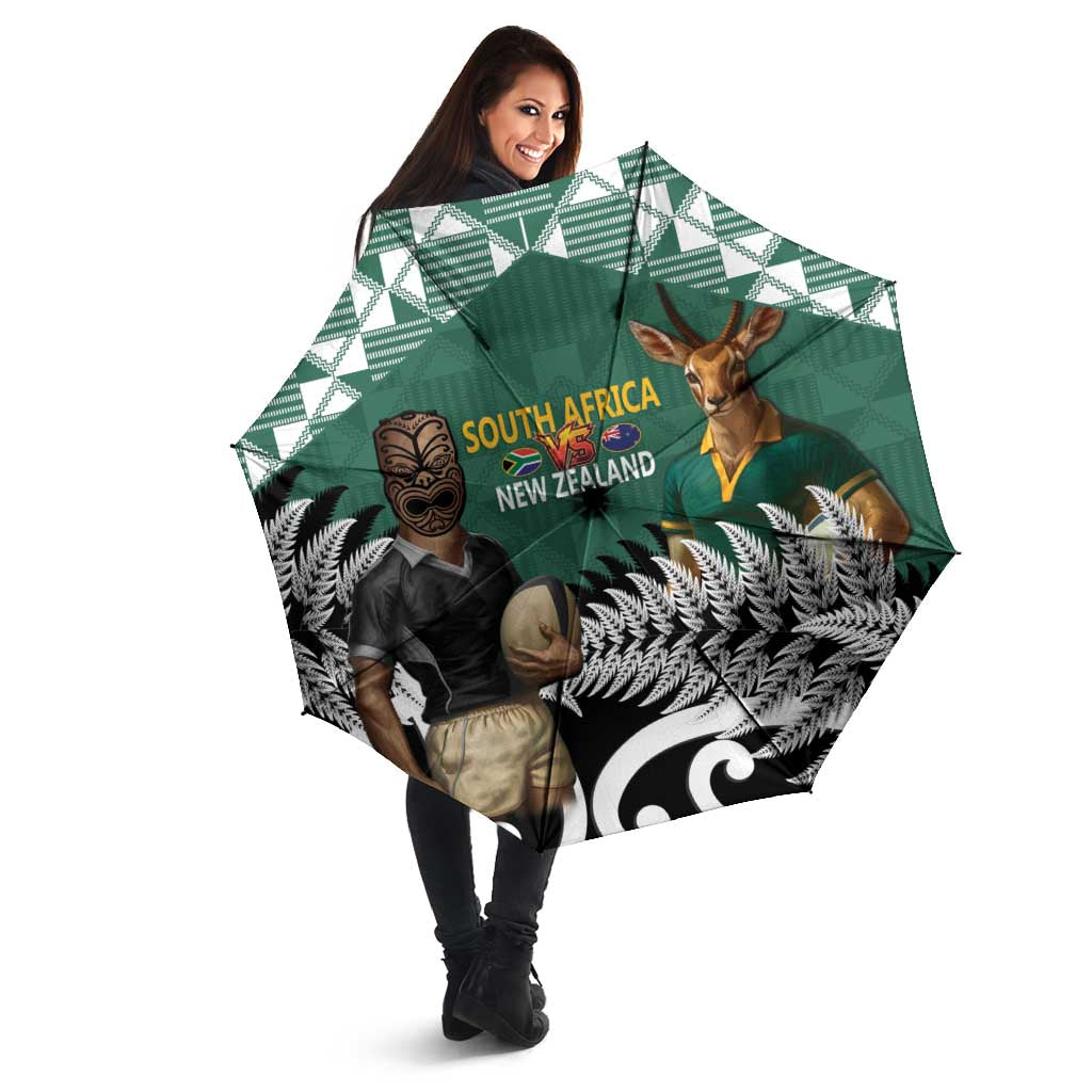 New Zealand South Africa Rugby Umbrella Springboks Kente All Black Maori Together LT14 - Polynesian Pride