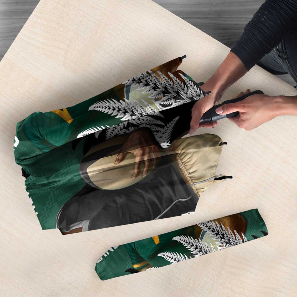New Zealand South Africa Rugby Umbrella Springboks Kente All Black Maori Together LT14 - Polynesian Pride