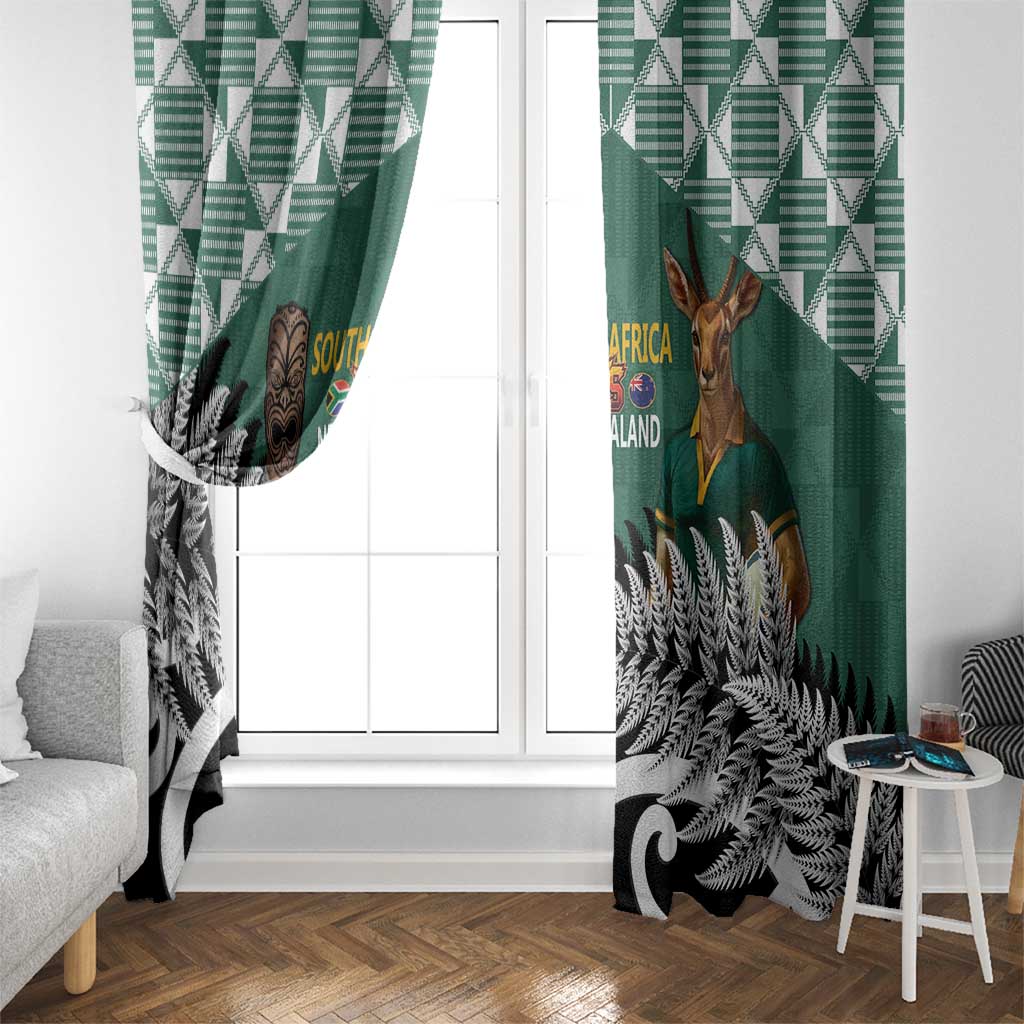 New Zealand South Africa Rugby Window Curtain Springboks Kente All Black Maori Together LT14 - Polynesian Pride