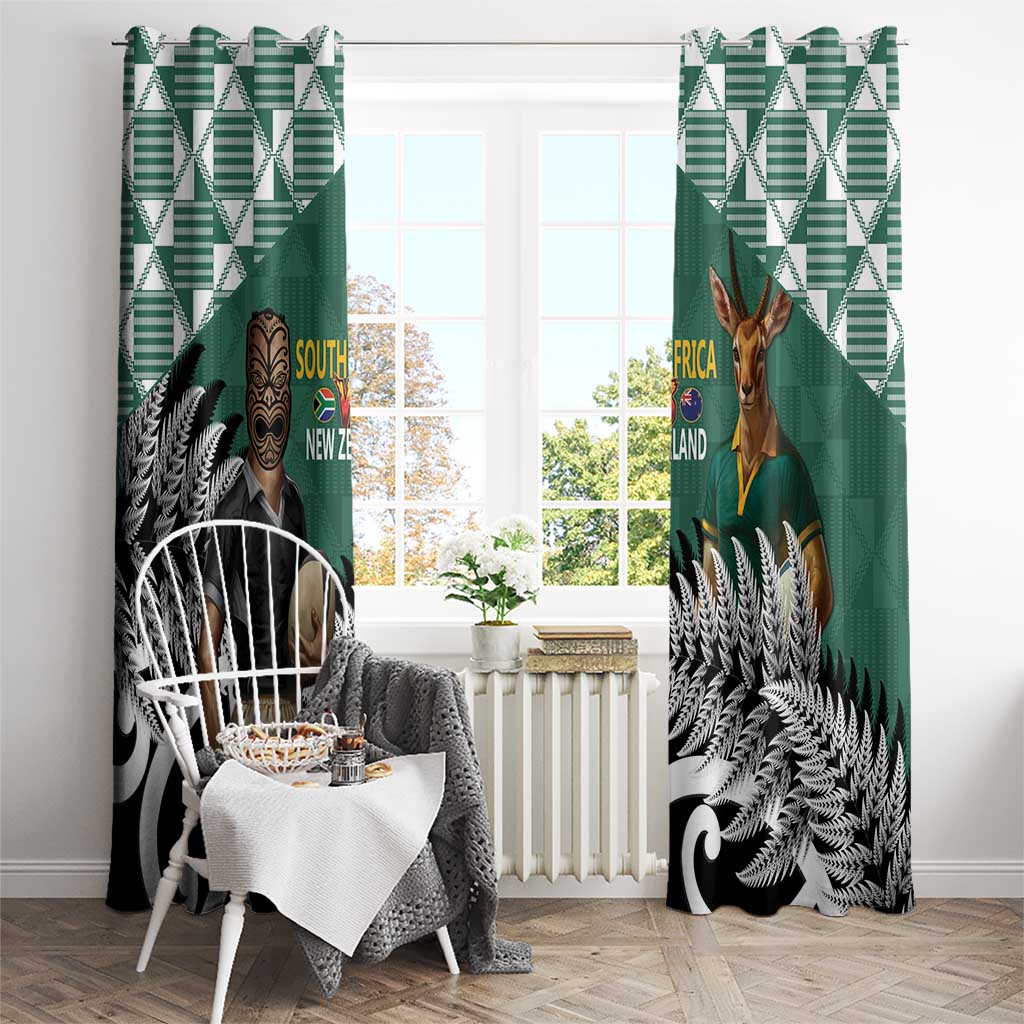 New Zealand South Africa Rugby Window Curtain Springboks Kente All Black Maori Together LT14 - Polynesian Pride