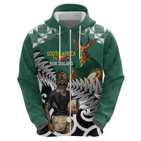 New Zealand South Africa Rugby Custom Zip Hoodie Springboks Kente All Black Maori Together LT14 - Polynesian Pride