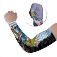 New Zealand Argentina Rugby Arm Sleeves 2025 Los Pumas All Black Together LT14 Set of 2 Black - Polynesian Pride