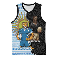 New Zealand Argentina Rugby Custom Basketball Jersey 2025 Los Pumas All Black Together - Polynesian Pride