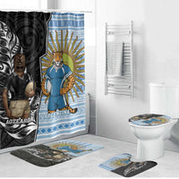 New Zealand Argentina Rugby Bathroom Set 2025 Los Pumas All Black Together LT14 Bathroom Set (4 pcs) Black - Polynesian Pride
