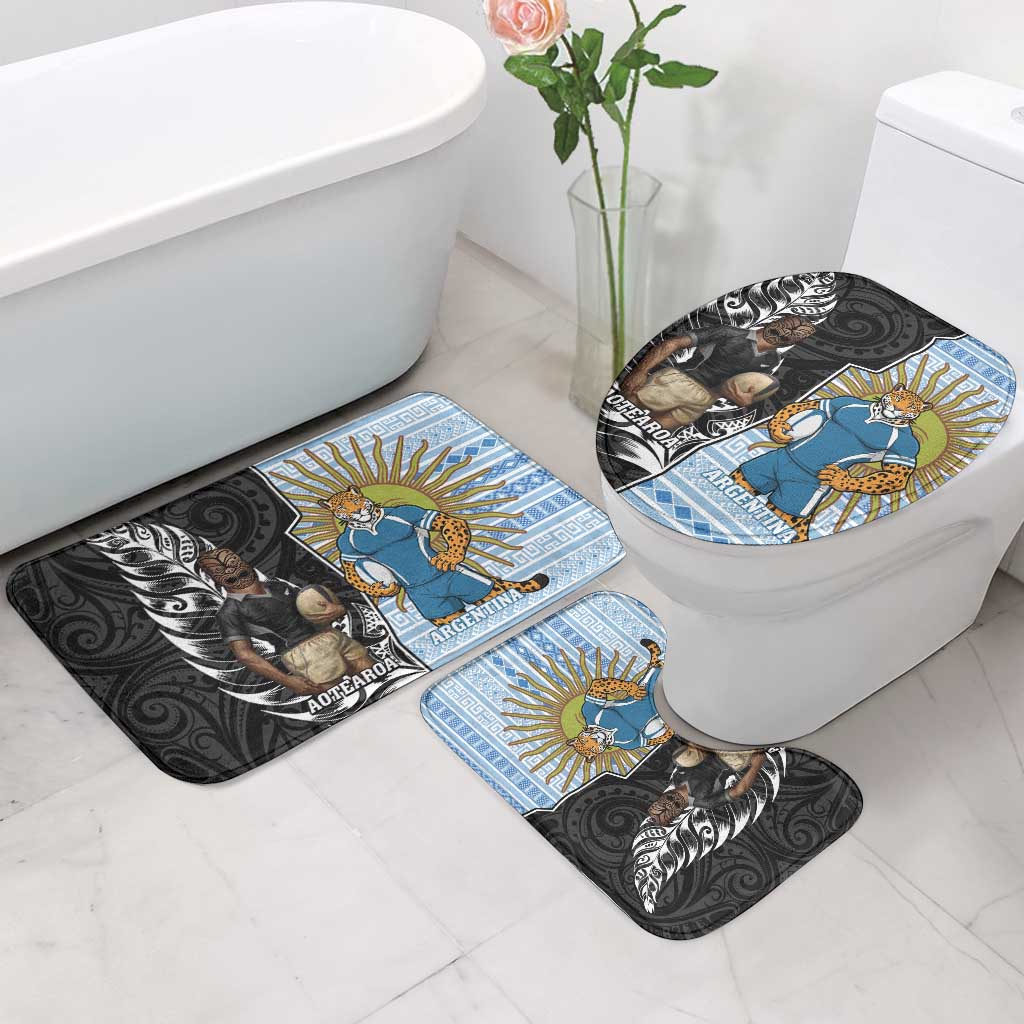 New Zealand Argentina Rugby Bathroom Set 2025 Los Pumas All Black Together LT14 - Polynesian Pride