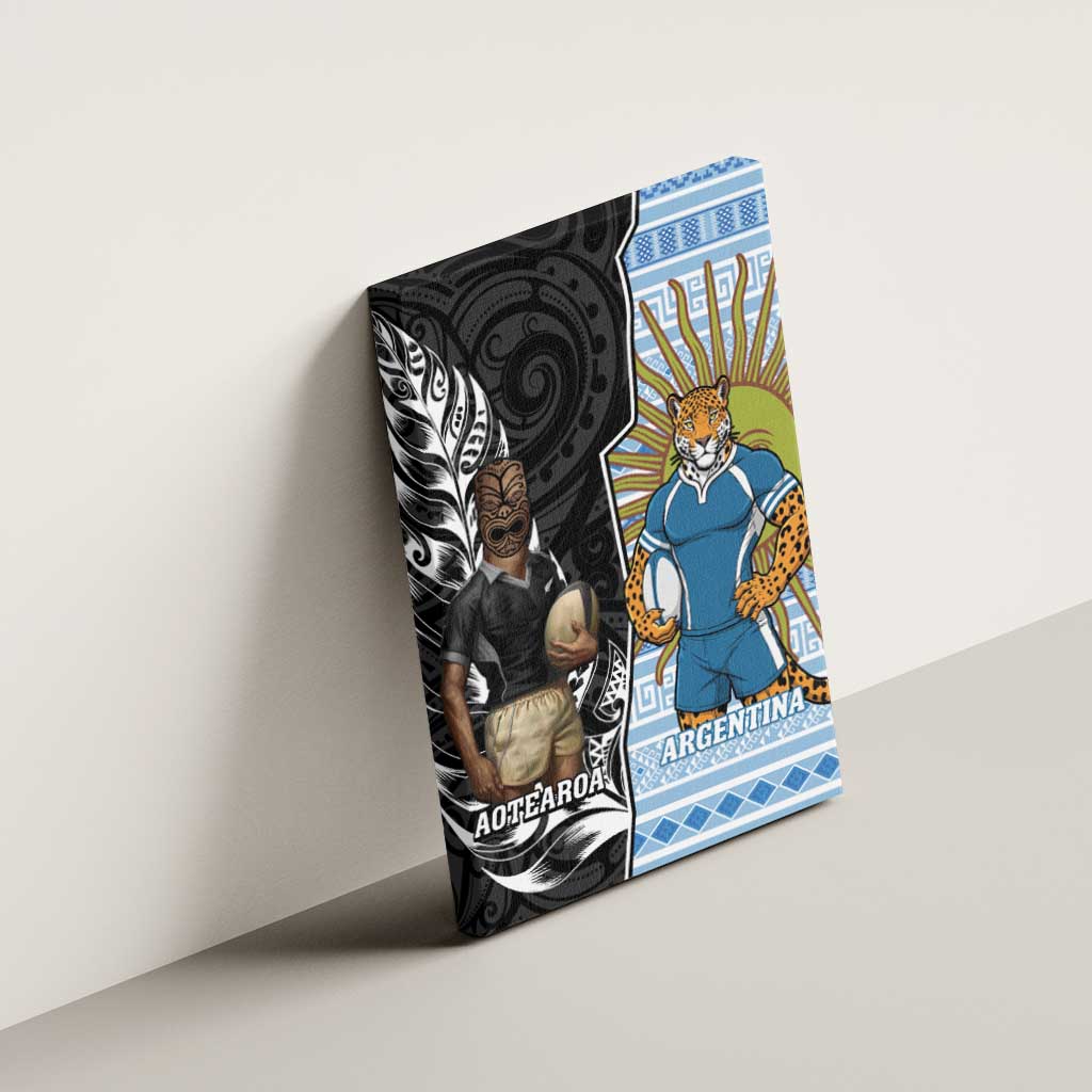 New Zealand Argentina Rugby Canvas Wall Art 2025 Los Pumas All Black Together LT14 - Polynesian Pride