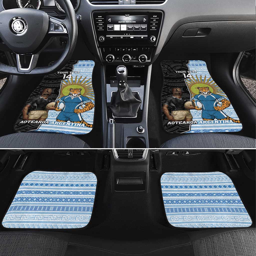 New Zealand Argentina Rugby Car Mats 2025 Los Pumas All Black Together LT14 Set 4pcs Black - Polynesian Pride