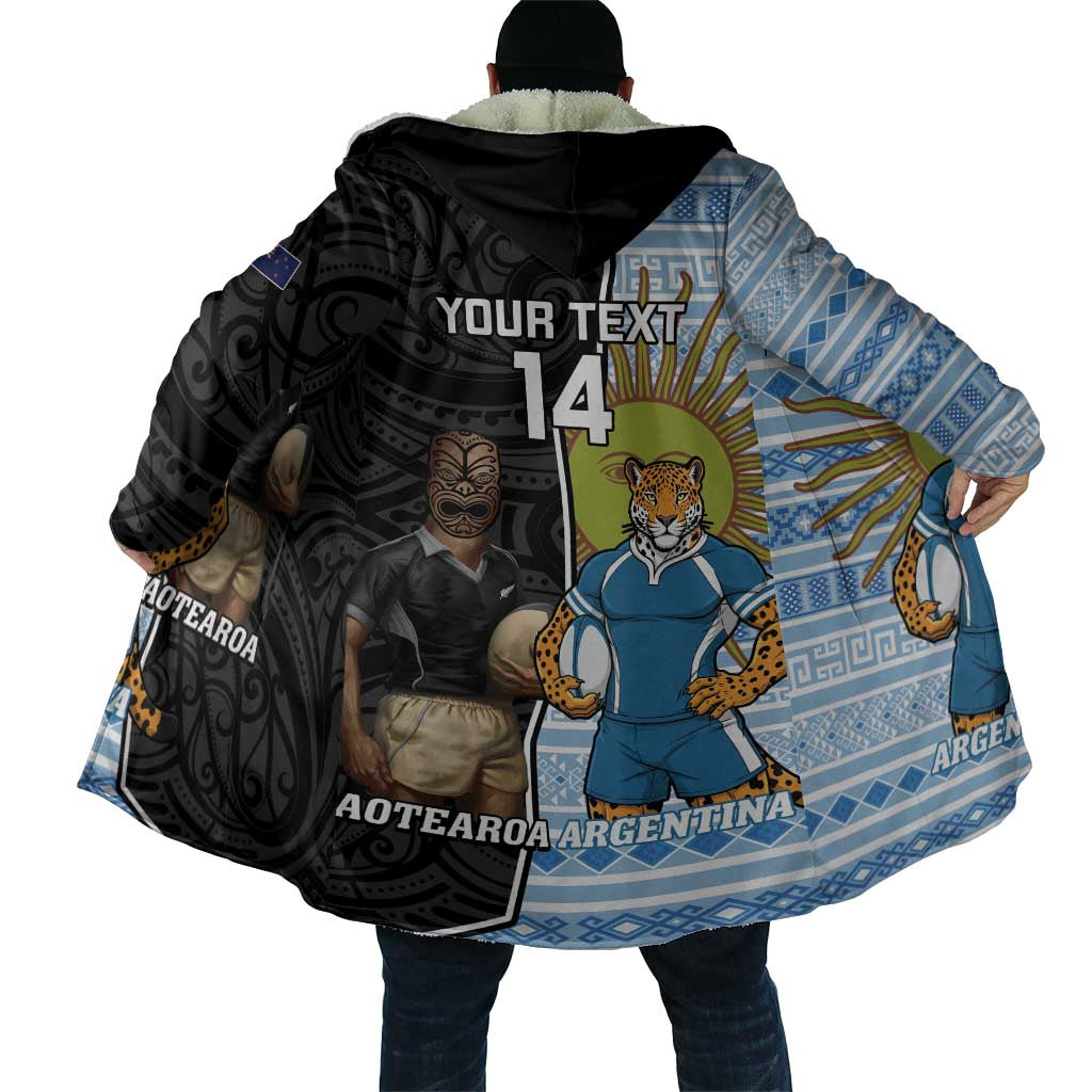 New Zealand Argentina Rugby Custom Cloak 2025 Los Pumas All Black Together LT14 - Polynesian Pride