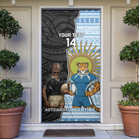 New Zealand Argentina Rugby Door Cover 2025 Los Pumas All Black Together LT14 Black - Polynesian Pride
