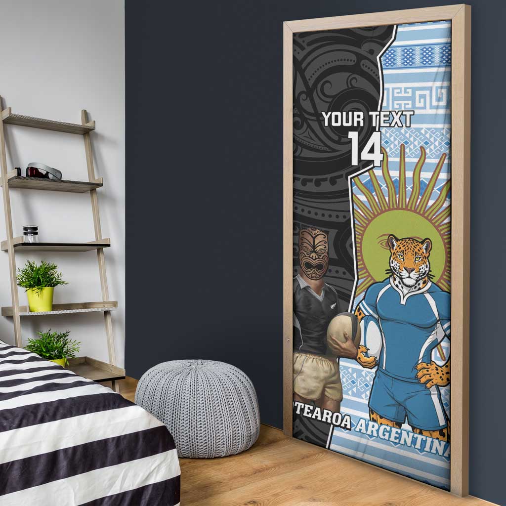 New Zealand Argentina Rugby Door Cover 2025 Los Pumas All Black Together LT14 - Polynesian Pride