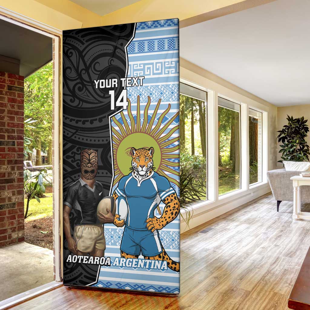 New Zealand Argentina Rugby Door Cover 2025 Los Pumas All Black Together LT14 - Polynesian Pride