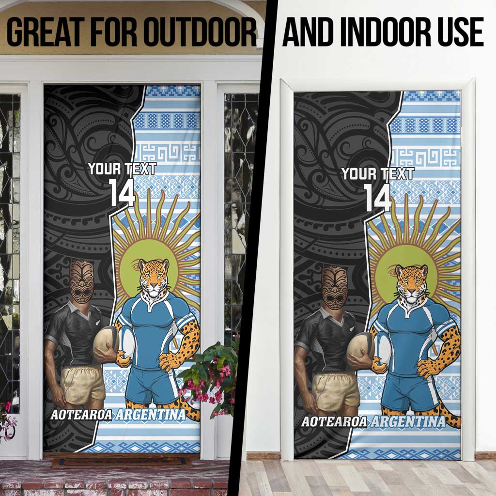 New Zealand Argentina Rugby Door Cover 2025 Los Pumas All Black Together LT14 - Polynesian Pride
