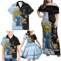 New Zealand Argentina Rugby Custom Family Matching Off Shoulder Maxi Dress and Hawaiian Shirt 2025 Los Pumas All Black Together LT14 - Polynesian Pride