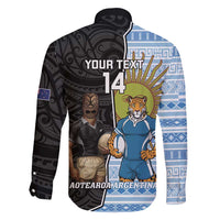 New Zealand Argentina Rugby Custom Family Matching Off Shoulder Maxi Dress and Hawaiian Shirt 2025 Los Pumas All Black Together LT14 - Polynesian Pride