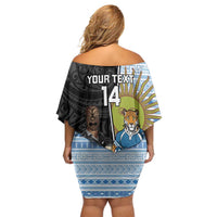 New Zealand Argentina Rugby Custom Family Matching Off Shoulder Short Dress and Hawaiian Shirt 2025 Los Pumas All Black Together LT14 - Polynesian Pride