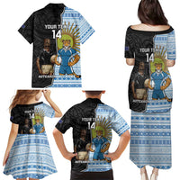 New Zealand Argentina Rugby Custom Family Matching Puletasi and Hawaiian Shirt 2025 Los Pumas All Black Together - Polynesian Pride