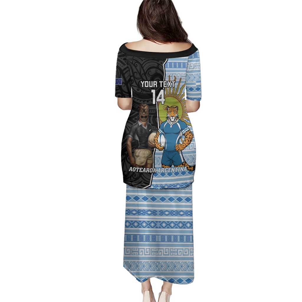 New Zealand Argentina Rugby Custom Family Matching Puletasi and Hawaiian Shirt 2025 Los Pumas All Black Together - Polynesian Pride