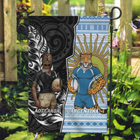 New Zealand Argentina Rugby Garden Flag 2025 Los Pumas All Black Together LT14 Garden Flag Black - Polynesian Pride