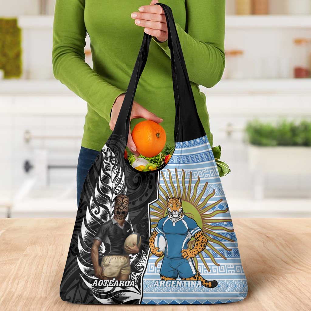 New Zealand Argentina Rugby Grocery Bag 2025 Los Pumas All Black Together LT14 - Polynesian Pride