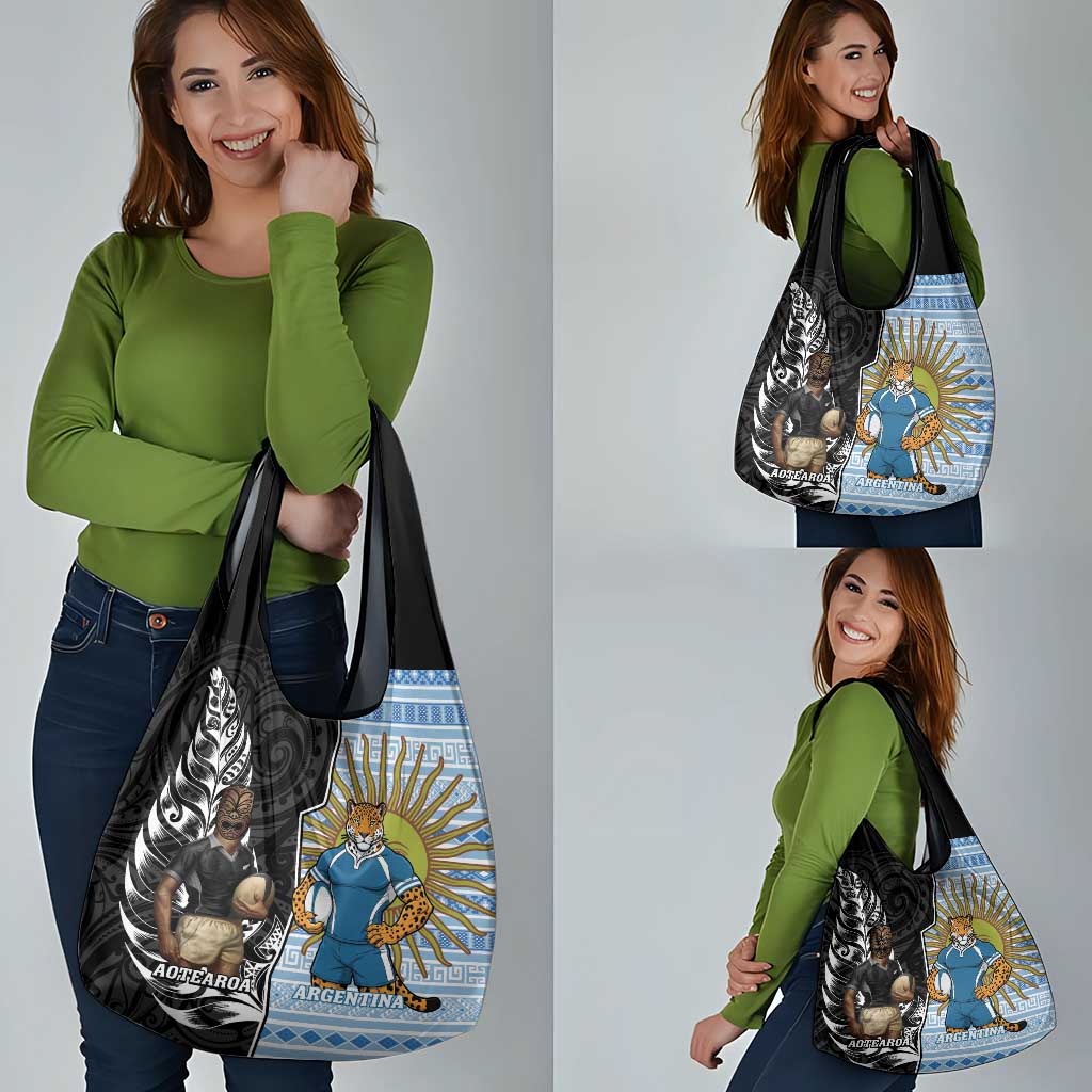 New Zealand Argentina Rugby Grocery Bag 2025 Los Pumas All Black Together LT14 - Polynesian Pride