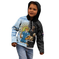 New Zealand Argentina Rugby Custom Kid Hoodie 2025 Los Pumas All Black Together LT14 - Polynesian Pride