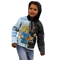 New Zealand Argentina Rugby Custom Kid Hoodie 2025 Los Pumas All Black Together LT14 - Polynesian Pride