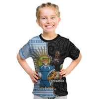 New Zealand Argentina Rugby Custom Kid T Shirt 2025 Los Pumas All Black Together LT14 Black - Polynesian Pride