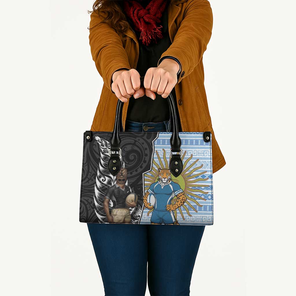 New Zealand Argentina Rugby Leather Bag 2025 Los Pumas All Black Together LT14 - Polynesian Pride