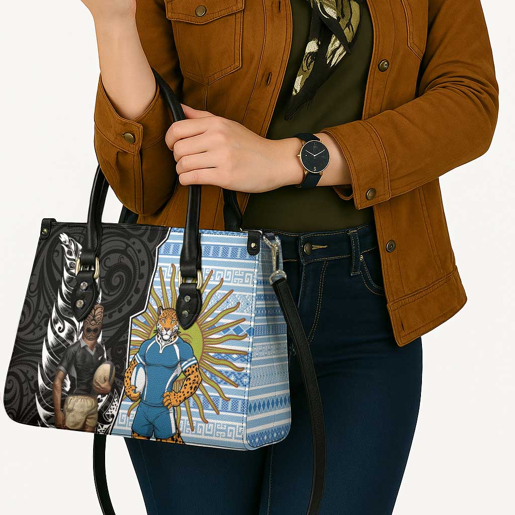 New Zealand Argentina Rugby Leather Bag 2025 Los Pumas All Black Together LT14 - Polynesian Pride