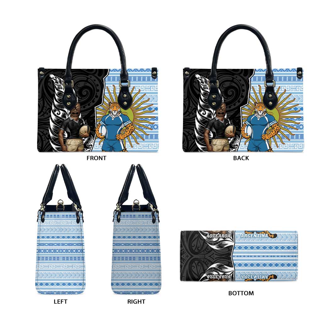 New Zealand Argentina Rugby Leather Bag 2025 Los Pumas All Black Together LT14 - Polynesian Pride