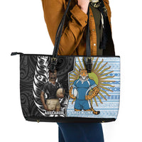 New Zealand Argentina Rugby Leather Tote Bag 2025 Los Pumas All Black Together LT14 - Polynesian Pride
