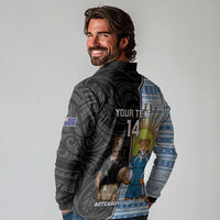 New Zealand Argentina Rugby Custom Long Sleeve Polo Shirt 2025 Los Pumas All Black Together LT14 - Polynesian Pride