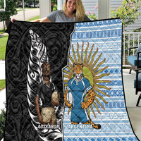 New Zealand Argentina Rugby Quilt 2025 Los Pumas All Black Together LT14 Black - Polynesian Pride