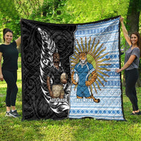 New Zealand Argentina Rugby Quilt 2025 Los Pumas All Black Together LT14 - Polynesian Pride