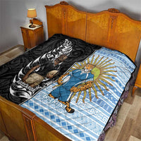 New Zealand Argentina Rugby Quilt 2025 Los Pumas All Black Together LT14 - Polynesian Pride