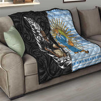 New Zealand Argentina Rugby Quilt 2025 Los Pumas All Black Together LT14 - Polynesian Pride