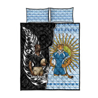 New Zealand Argentina Rugby Quilt Bed Set 2025 Los Pumas All Black Together LT14 - Polynesian Pride