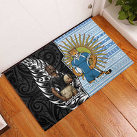 New Zealand Argentina Rugby Rubber Doormat 2025 Los Pumas All Black Together LT14 - Polynesian Pride