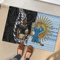 New Zealand Argentina Rugby Rubber Doormat 2025 Los Pumas All Black Together LT14 - Polynesian Pride