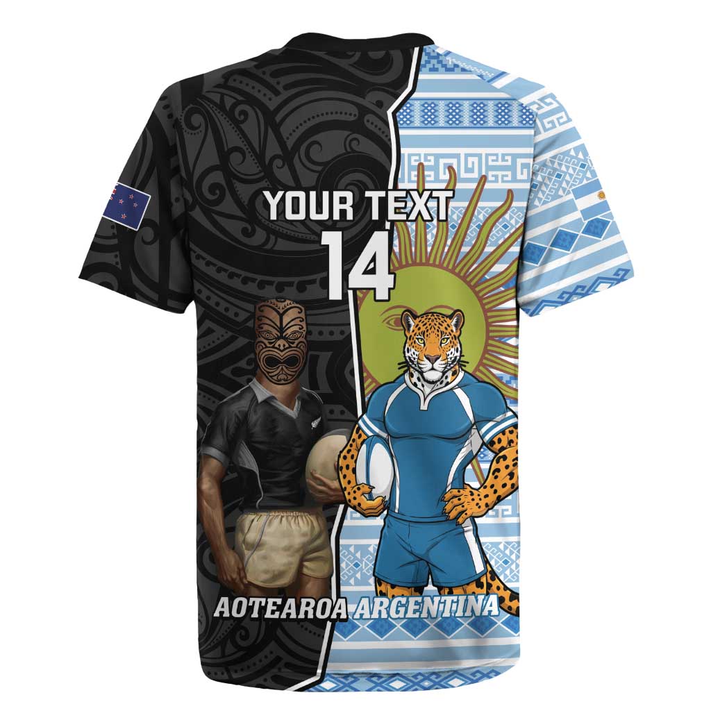 New Zealand Argentina Rugby Custom Rugby Jersey 2025 Los Pumas All Black Together LT14 - Polynesian Pride